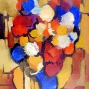 Still Life – Blue Vase and Flowers