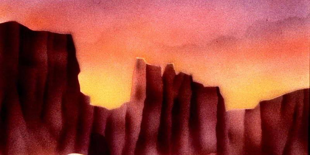 Mountains, air brush