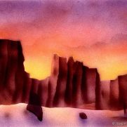 Mountains, air brush