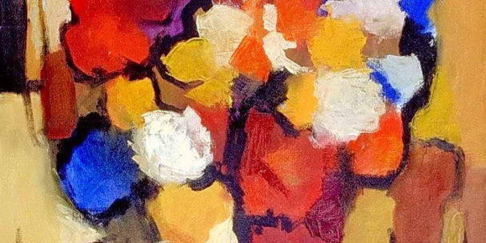 Still Life – Blue Vase and Flowers