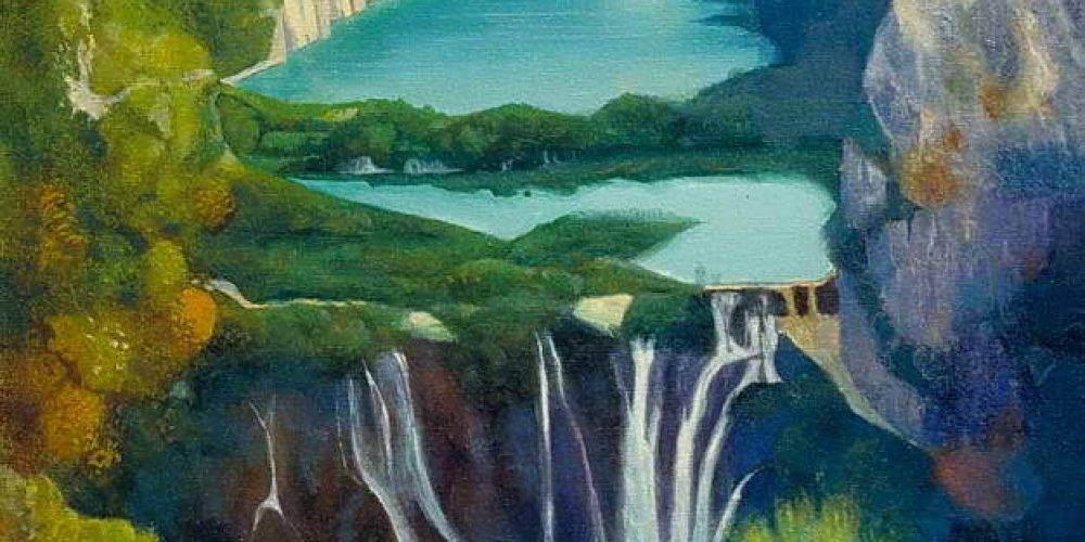 Waterfall at Plitvice  – Yugoslavia