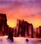 Mountains, air brush