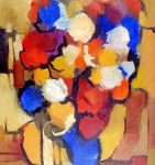 Still Life – Blue Vase and Flowers