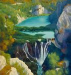 Waterfall at Plitvice  – Yugoslavia